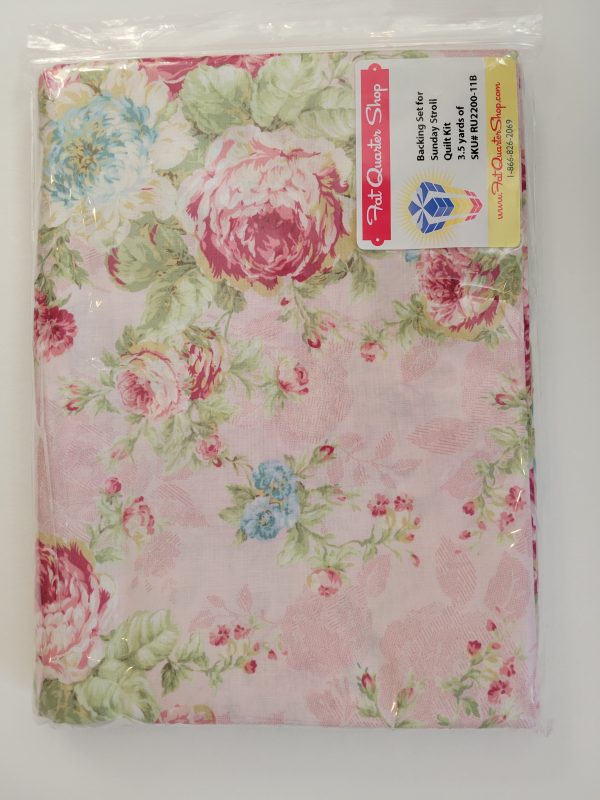 Flowers & Stems Pink/Blue/Green (3.5 yards)