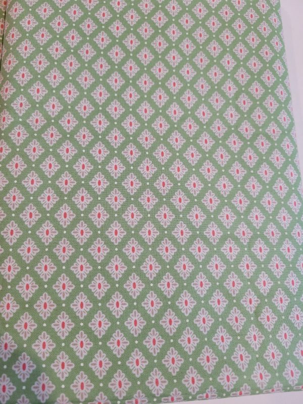 Green, red, & cream Bloomington by Lella Boutique (1.5 yards)